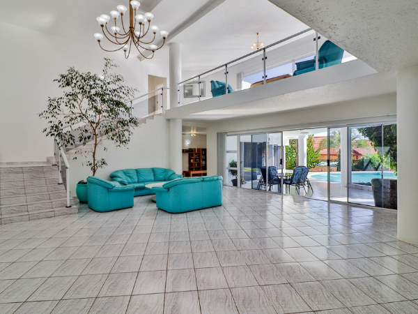 Northcliff property interior with turquoise furniture