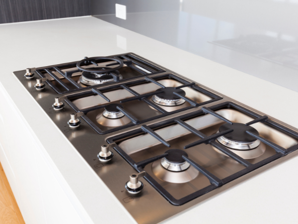 gas stove in kitchen