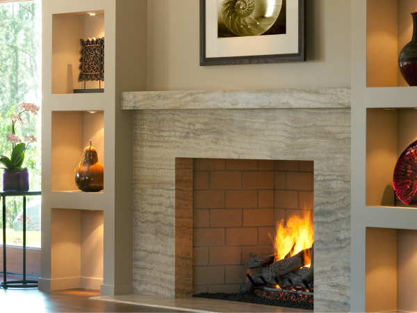 sleek marble fireplace design