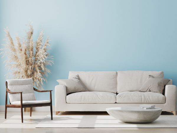 trending spring colour- sky blue living room